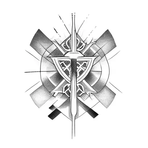 Abstract art incorporating a Jesus cross and elements of Japanese tattoo art tattoo design idea