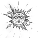 heavens gate with sun tattoo design idea