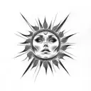 heavens gate with sun tattoo design idea