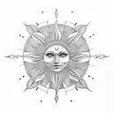 heavens gate with sun tattoo design idea