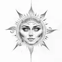 heavens gate with sun tattoo design idea