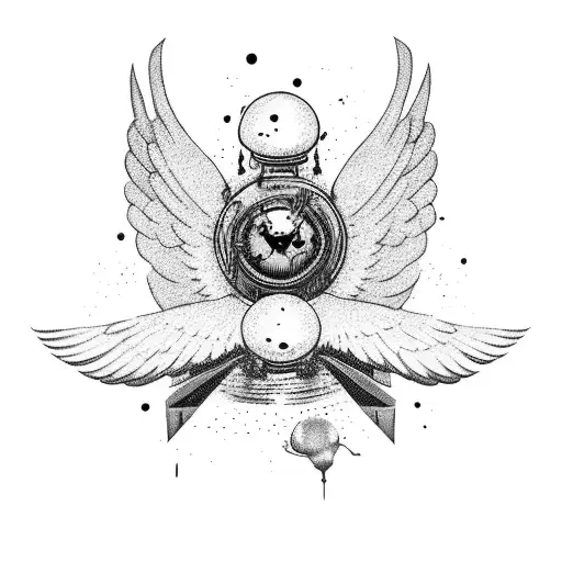 Bomb with wings and blood on the bomb tattoo design idea