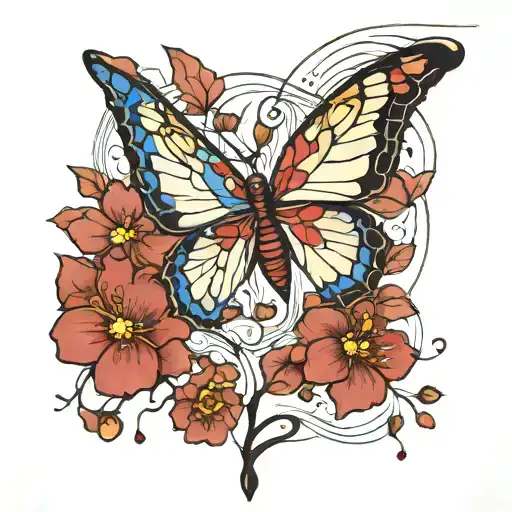 kintsugi butterfly tattoo design idea
