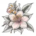 always forever with a single cherry blossom flower tattoo design idea