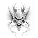 six winged devil tattoo design idea