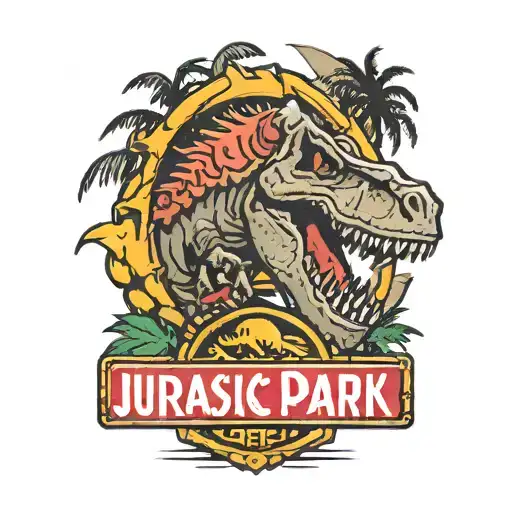 Jurassic Park logo incorporated within tattoo design idea