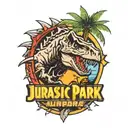 Jurassic Park logo incorporated within tattoo design idea
