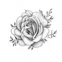 simple flower bouquet with birth month flowers for January, November, October and July with a heart  tattoo design idea