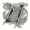 K N letter tattoo design idea