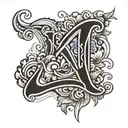 K N letter tattoo design idea