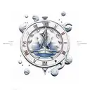 wooden ship Poseidon  tattoo design idea