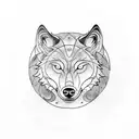 Yin and Yang with wolf  tattoo design idea
