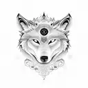 Yin and Yang with wolf  tattoo design idea