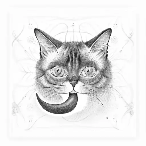 Siamese cat sticking its tongue out tattoo design idea