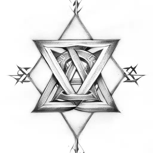 two iron swords across the Star of David tattoo design idea