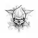 skulls with Demons and ghosts tattoo design idea