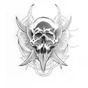 skulls with Demons and ghosts tattoo design idea