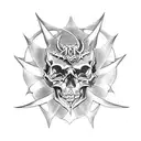 skulls with Demons and ghosts tattoo design idea