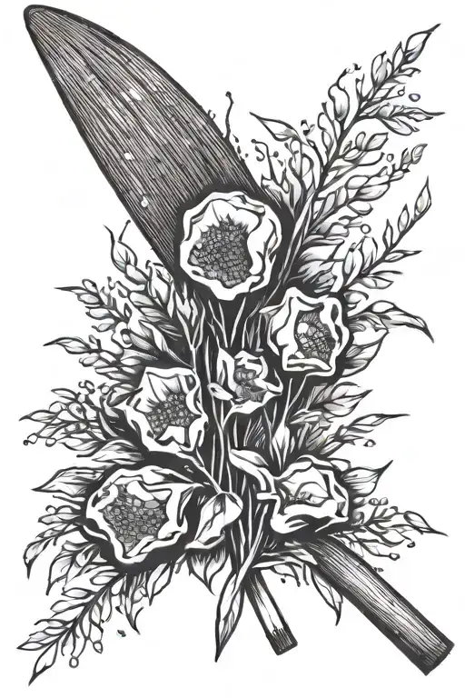 broom with geode crystals on the head with wild bristles black and white tattoo stencil design tattoo design idea