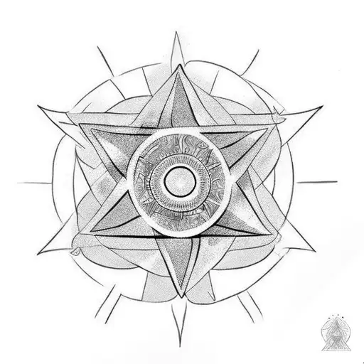 a black hole in the shape of a 5-pointed star tattoo design idea