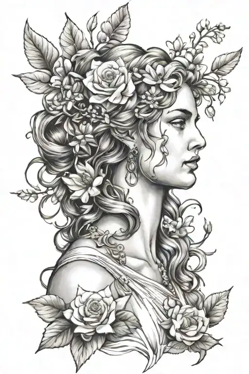 persephone greek goddess tattoo design idea