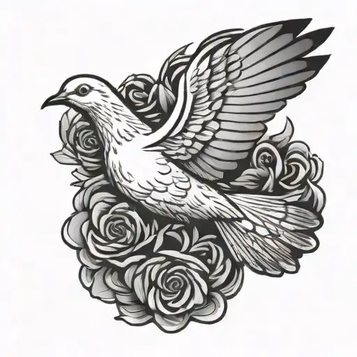 dove flying tattoo design idea