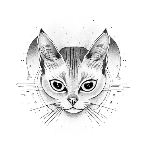 Siamese cat holding hands tattoo design idea