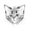 Siamese cat holding a kitten tattoo design idea