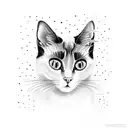 Siamese cat holding a kitten tattoo design idea