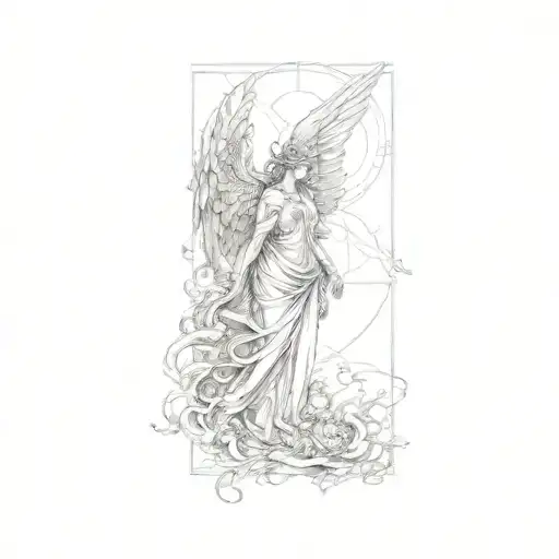 biblical accurate angel tattoo design idea