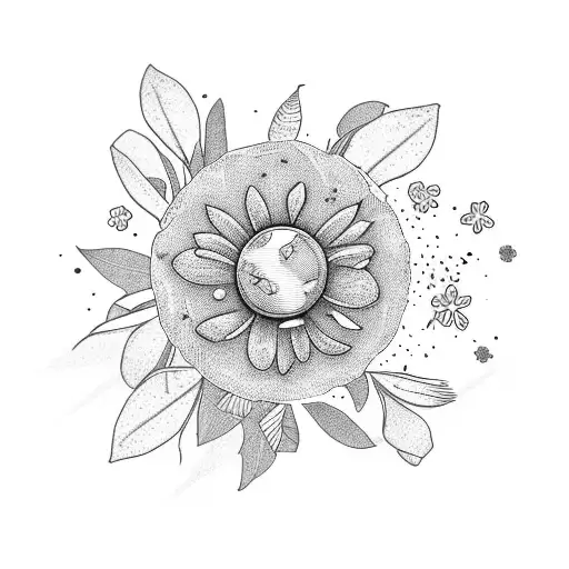 A Spring-themed collage featuring a weed plant, blooming flowers, and a playstation controller tattoo design idea
