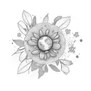 A Spring-themed collage featuring a weed plant, blooming flowers, and a playstation controller tattoo design idea