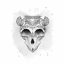 Bear Skull Asian Forest tattoo design idea