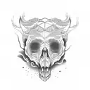 Bear Skull Asian Forest tattoo design idea