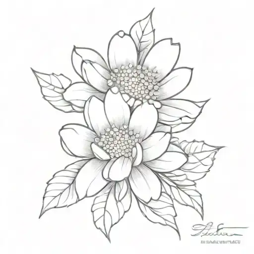 Chrysanthemum Flower, no shade tattoo design idea