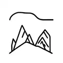 mountains and trees in vertical rectangle tattoo design idea