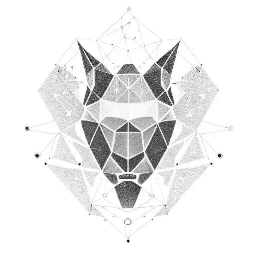 Constellation of Ursa Major formed by abstract geometric shapes tattoo design idea