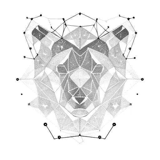 Constellation of Ursa Major formed by abstract geometric shapes tattoo design idea