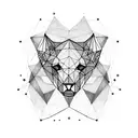 Constellation of Ursa Major formed by abstract geometric shapes tattoo design idea