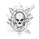 beach theme with money references tattoo design idea