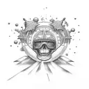 beach theme with money references tattoo design idea