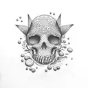 beach theme with money tattoo design idea