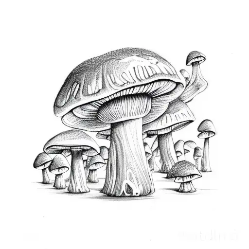 mushroom goddess  tattoo design idea