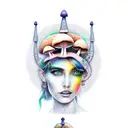 mushroom goddess  tattoo design idea