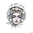 mushroom goddess  tattoo design idea