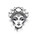 mushroom goddess  tattoo design idea
