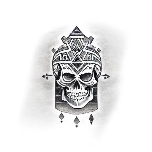 Aztec Skull tattoo design idea