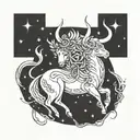 Sagitarius, Leo and Taurus zodiac symbol tattoo design idea