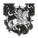 Sagitarius, Leo and Taurus zodiac symbol tattoo design idea