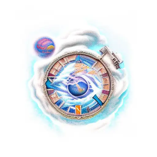 neptune and atletico de madrid  tattoo design idea